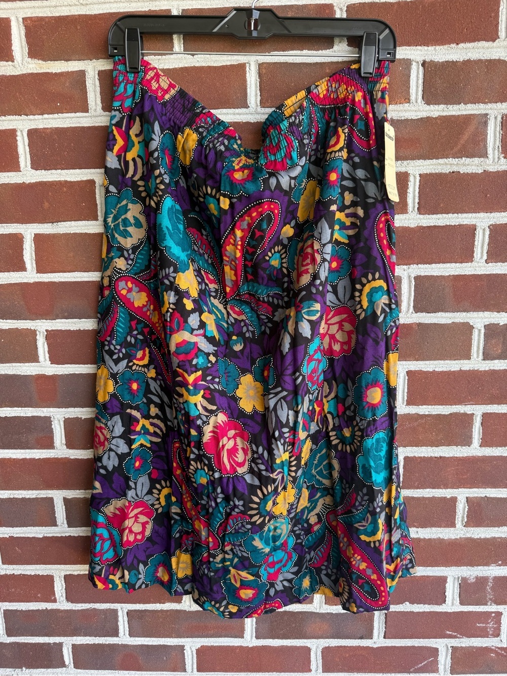Vintage 80s 90s Donnkenny Floral Paisley Midi Skirt NWT Size M Rayon Made in USA